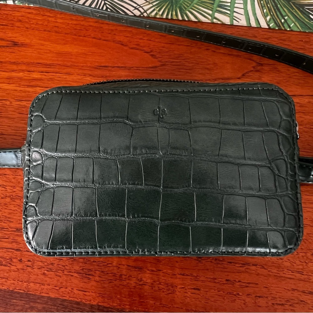 Ela Green Croc Mini Belt Bag